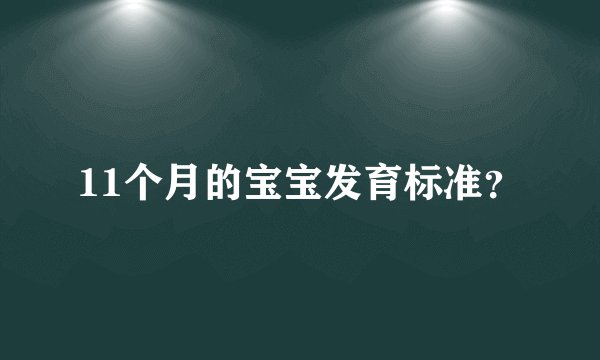 11个月的宝宝发育标准？