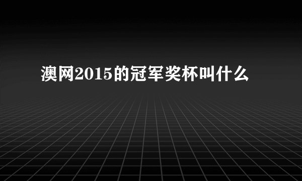 澳网2015的冠军奖杯叫什么