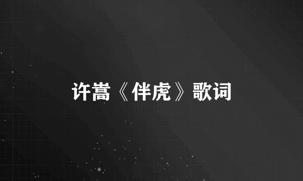 许嵩《伴虎》歌词