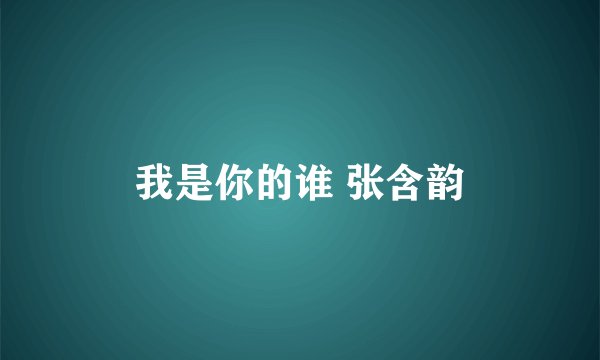 我是你的谁 张含韵