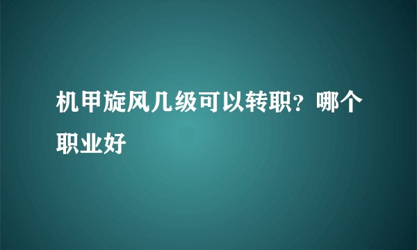 机甲旋风几级可以转职？哪个职业好