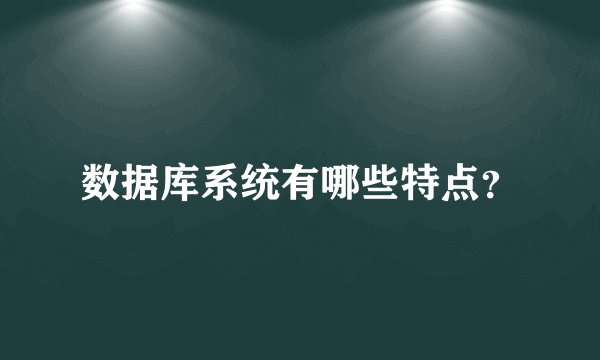 数据库系统有哪些特点？