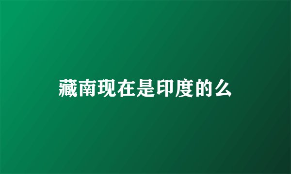 藏南现在是印度的么
