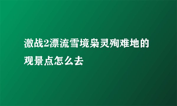 激战2漂流雪境枭灵殉难地的观景点怎么去