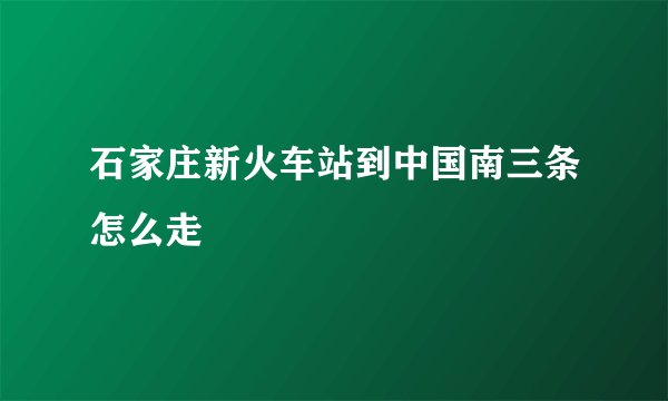 石家庄新火车站到中国南三条怎么走