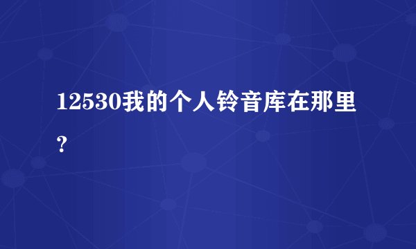 12530我的个人铃音库在那里？