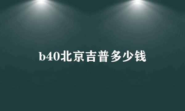 b40北京吉普多少钱
