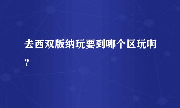 去西双版纳玩要到哪个区玩啊？