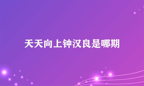 天天向上钟汉良是哪期