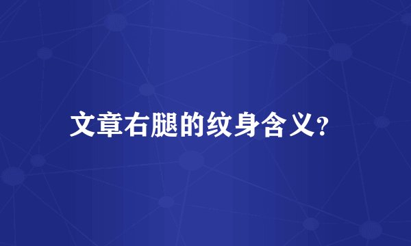 文章右腿的纹身含义？