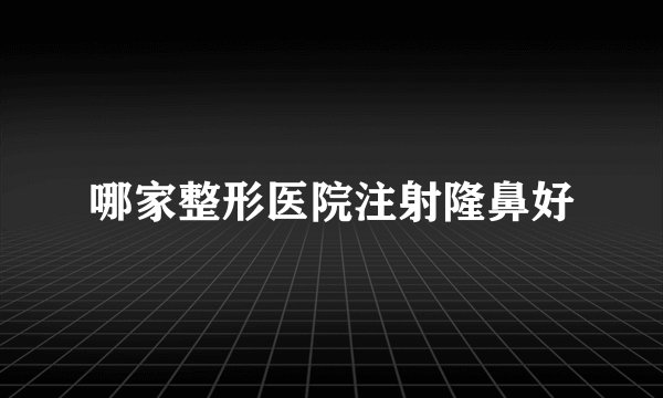 哪家整形医院注射隆鼻好
