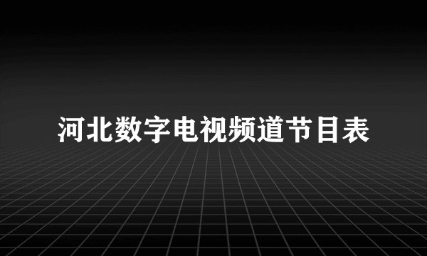 河北数字电视频道节目表