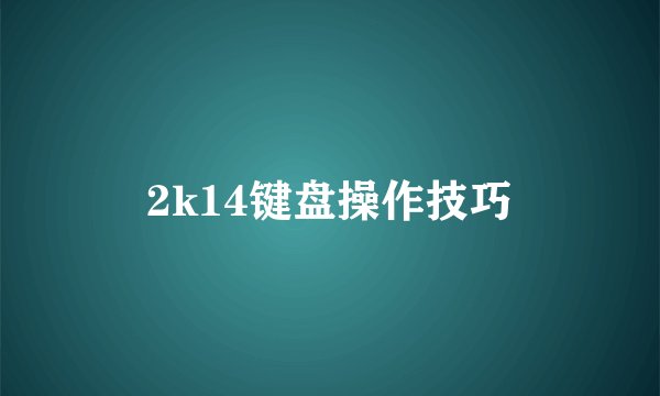 2k14键盘操作技巧