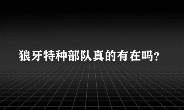 狼牙特种部队真的有在吗?