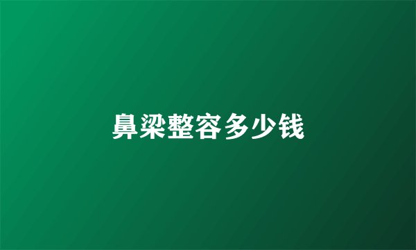 鼻梁整容多少钱