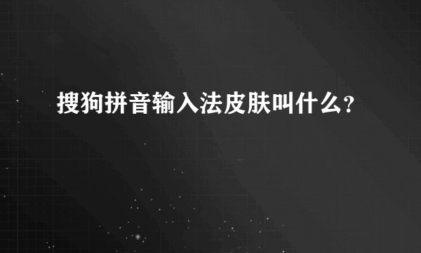 搜狗拼音输入法皮肤叫什么？
