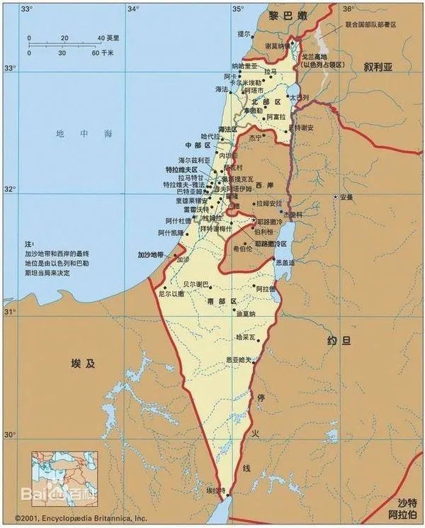 基督教在中东地图的哪个位置？