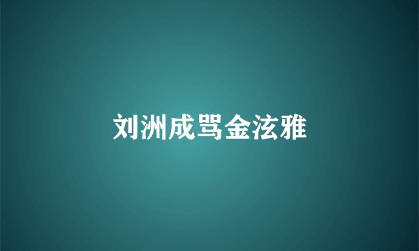 刘洲成骂金泫雅