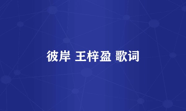 彼岸 王梓盈 歌词