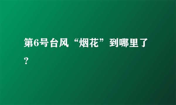 第6号台风“烟花”到哪里了？