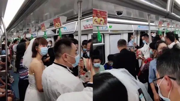 沈阳一对新人携手乘地铁去举办婚礼,如此“节约”真的好吗?