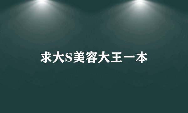 求大S美容大王一本