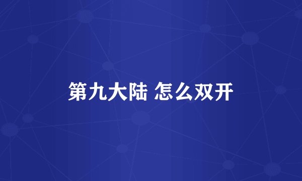 第九大陆 怎么双开