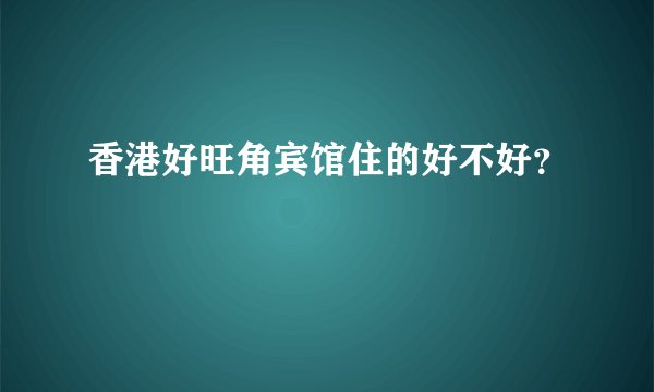 香港好旺角宾馆住的好不好？