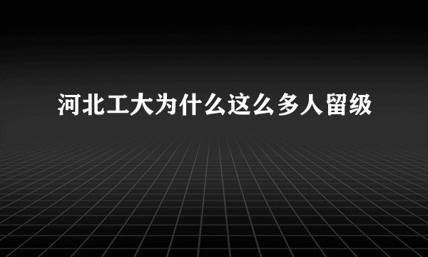 河北工大为什么这么多人留级