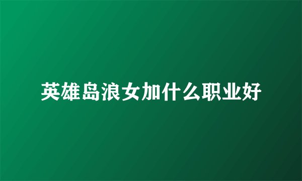 英雄岛浪女加什么职业好