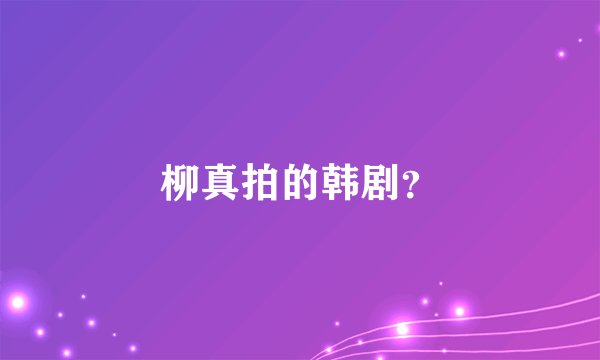 柳真拍的韩剧？