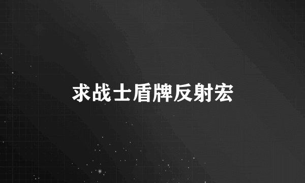 求战士盾牌反射宏