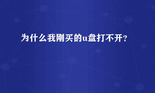 为什么我刚买的u盘打不开？