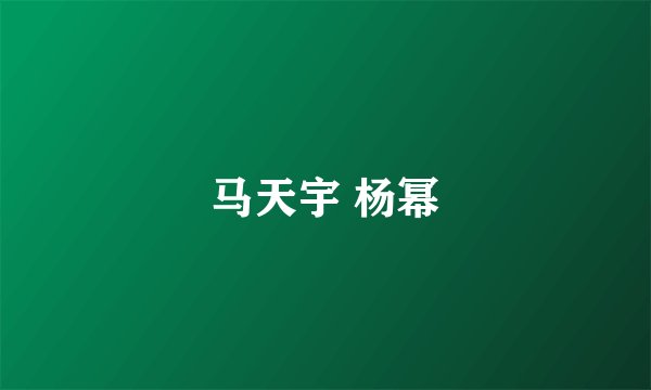 马天宇 杨幂