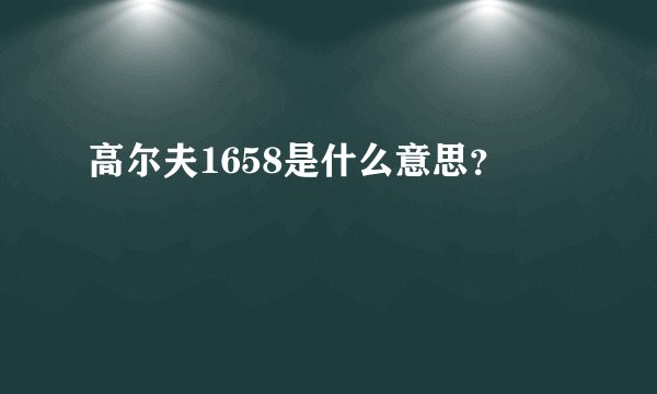 高尔夫1658是什么意思？