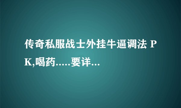 传奇私服战士外挂牛逼调法 PK,喝药.....要详细解说,细节全说,...