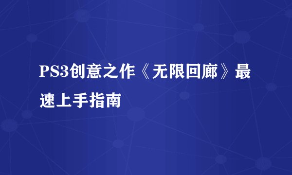 PS3创意之作《无限回廊》最速上手指南