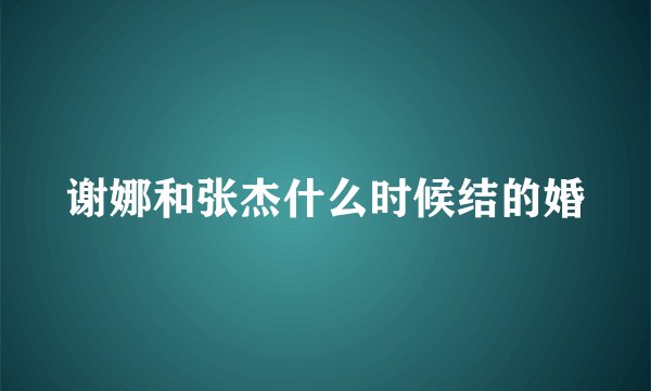 谢娜和张杰什么时候结的婚