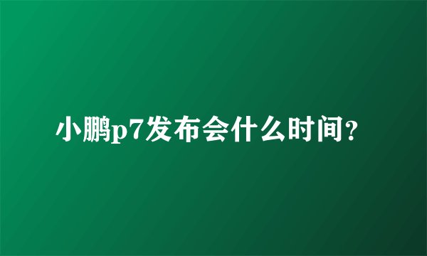 小鹏p7发布会什么时间？