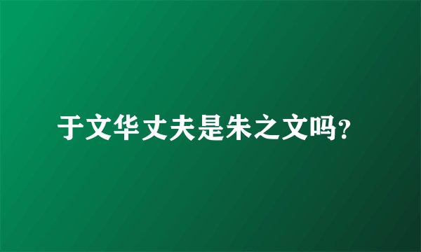 于文华丈夫是朱之文吗？