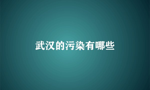 武汉的污染有哪些