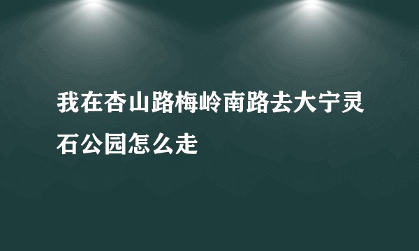 我在杏山路梅岭南路去大宁灵石公园怎么走