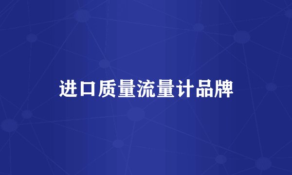 进口质量流量计品牌