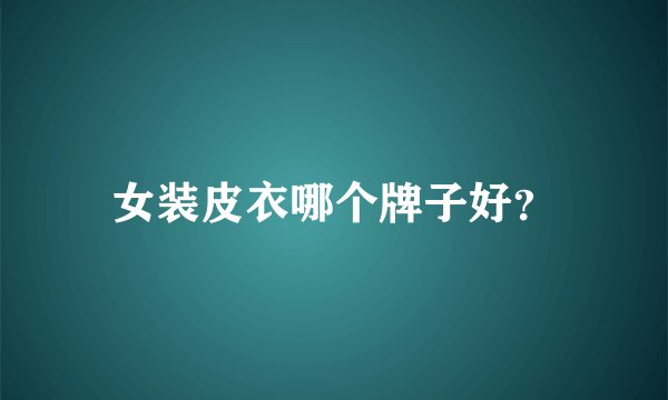 女装皮衣哪个牌子好？