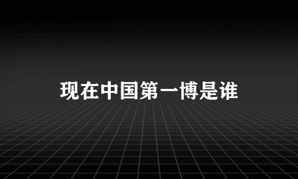 现在中国第一博是谁