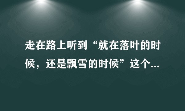 走在路上听到“就在落叶的时候,还是飘雪的时候”这个是哪些歌?