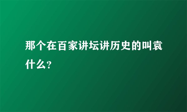 那个在百家讲坛讲历史的叫袁什么?