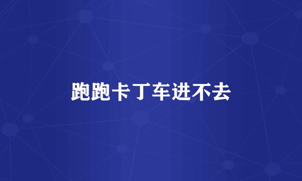 跑跑卡丁车进不去
