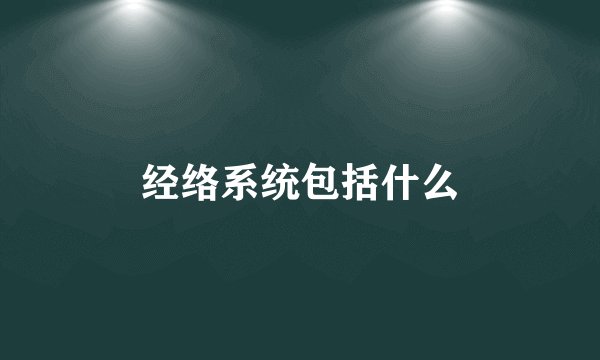 经络系统包括什么