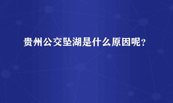 贵州公交坠湖是什么原因呢?